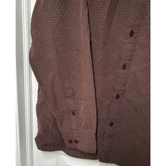 The North Face Men’s Long Sleeve Button-Up Hiking Shirt Size L – Brown Plaid - Picture 4 of 11